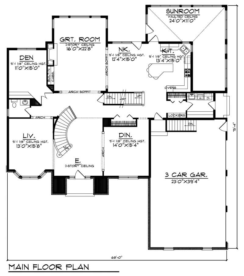 Floor Plan First Story of European Plan #101-1472