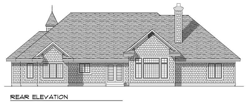Home Plan Rear Elevation of this 3-Bedroom,2896 Sq Ft Plan -101-1475