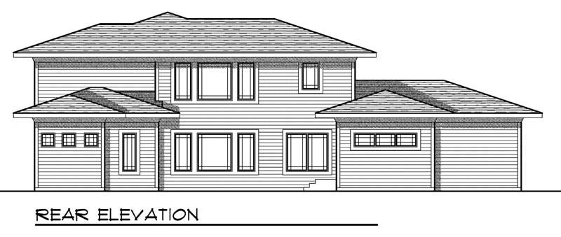 Home Plan Rear Elevation of this 4-Bedroom,2782 Sq Ft Plan -101-1476