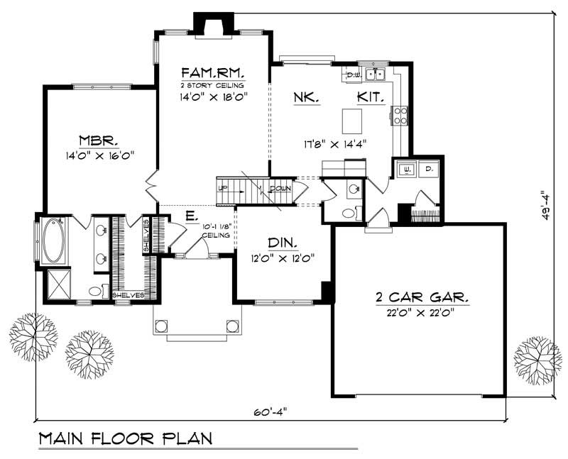Floor Plan First Story of Country Plan #101-1477