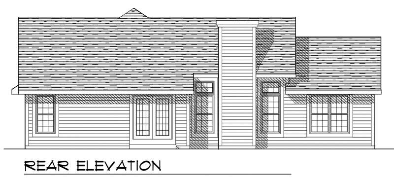 Home Plan Rear Elevation of this 3-Bedroom,1633 Sq Ft Plan -101-1478