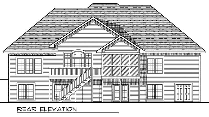 Home Plan Rear Elevation of this 5-Bedroom,4381 Sq Ft Plan -101-1482