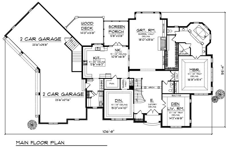 Floor Plan First Story of Country Plan #101-1491