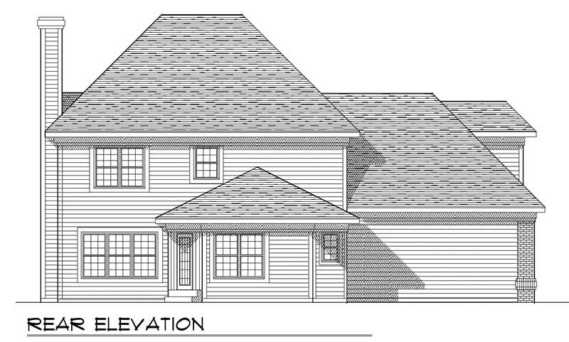 Home Plan Rear Elevation of this 3-Bedroom,2206 Sq Ft Plan -101-1493