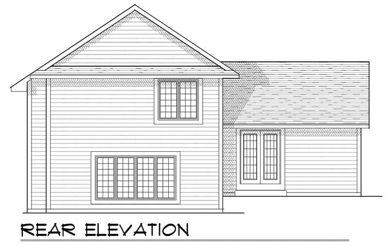 Home Plan Rear Elevation of this 3-Bedroom,1672 Sq Ft Plan -101-1501