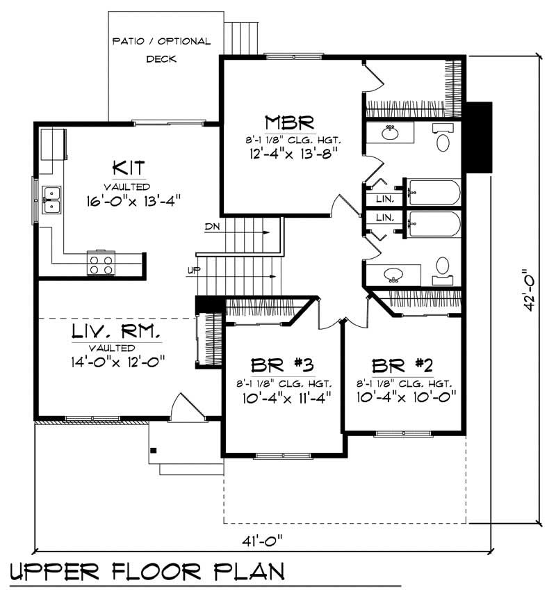 Floor Plan Second Story of Country Plan #101-1501