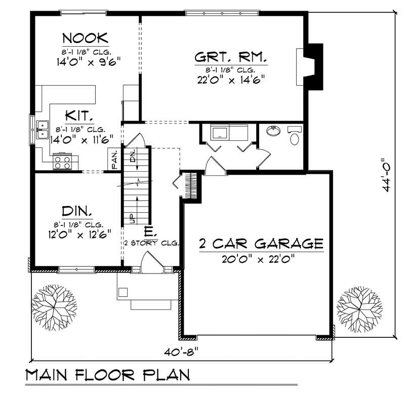 Floor Plan First Story of Craftsman Plan #101-1503