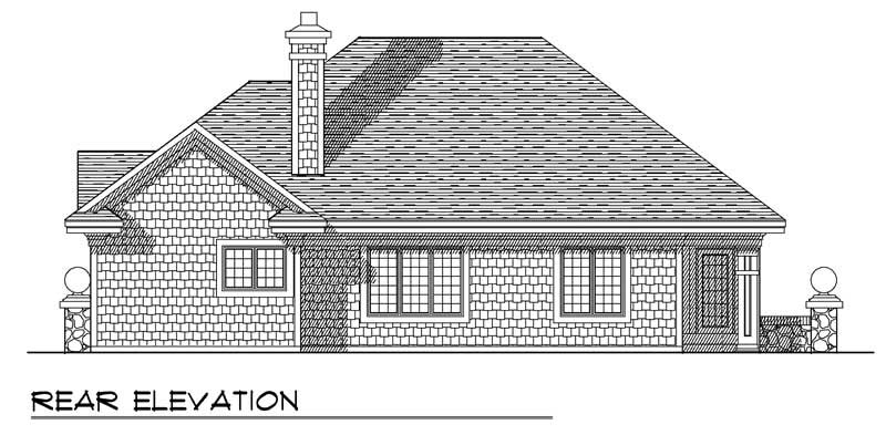 Home Plan Rear Elevation of this 3-Bedroom,1912 Sq Ft Plan -101-1504