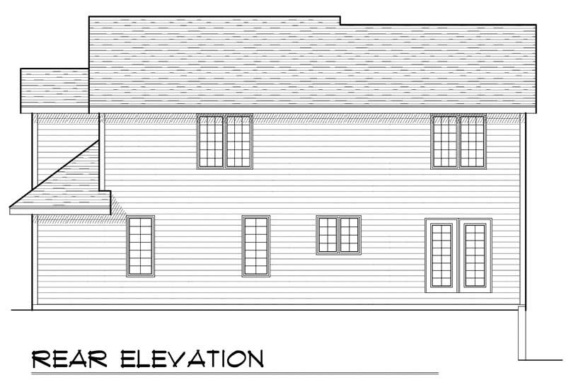 Home Plan Rear Elevation of this 4-Bedroom,1933 Sq Ft Plan -101-1505