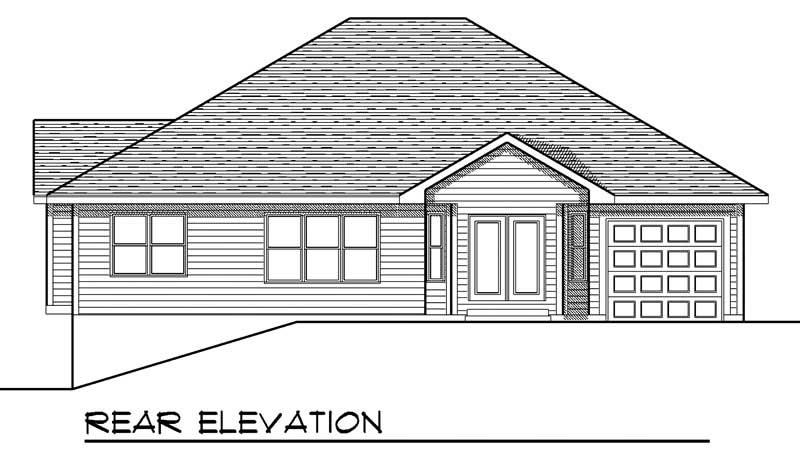 Home Plan Rear Elevation of this 3-Bedroom,2557 Sq Ft Plan -101-1510