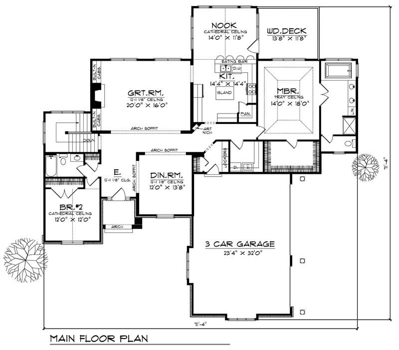 Floor Plan First Story of European Plan #101-1522