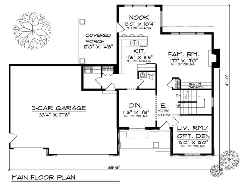 Floor Plan First Story of Country Plan #101-1533
