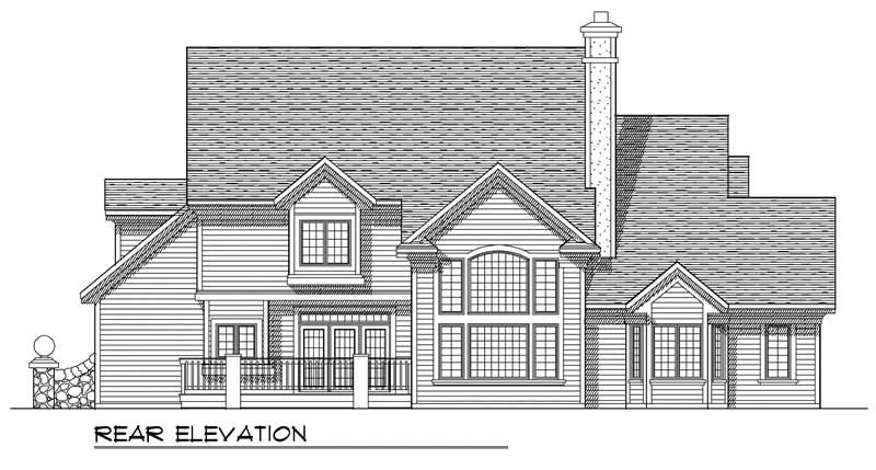 Home Plan Rear Elevation of this 4-Bedroom,3794 Sq Ft Plan -101-1535