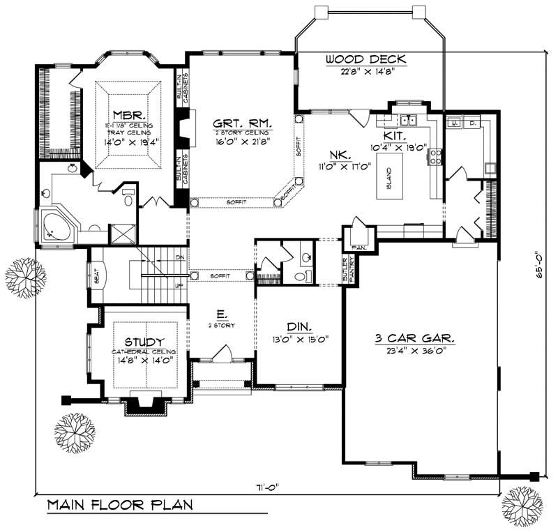 Floor Plan First Story of European Plan #101-1535