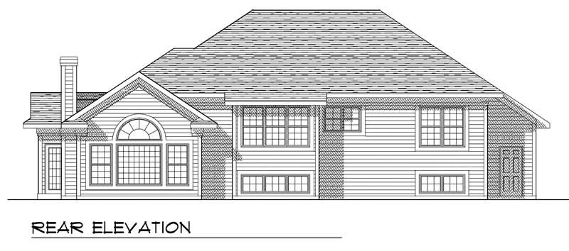 Home Plan Rear Elevation of this 3-Bedroom,1892 Sq Ft Plan -101-1539