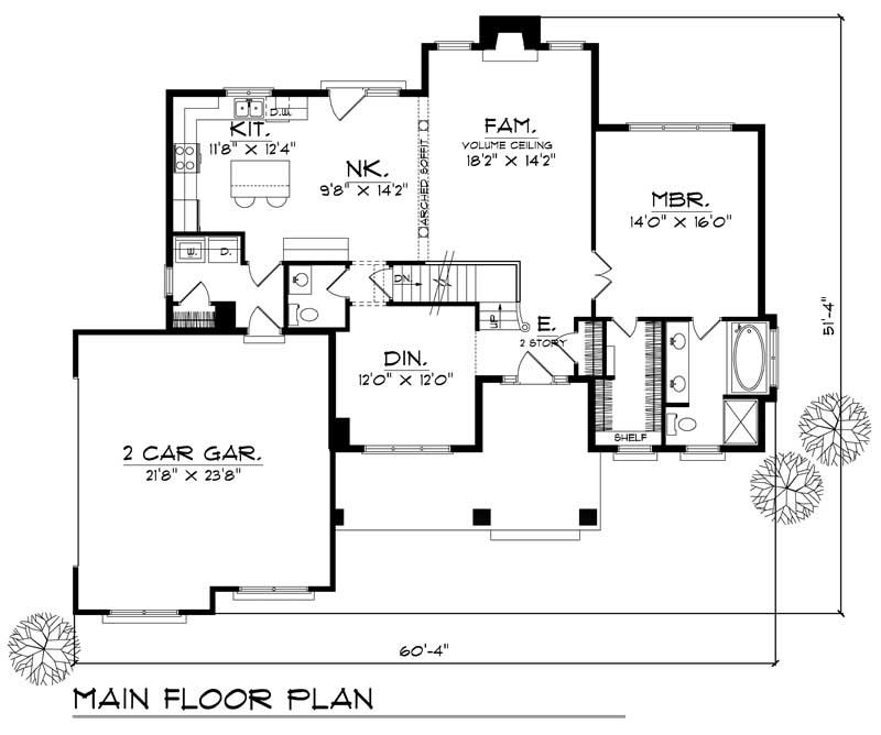 Floor Plan First Story of Country Plan #101-1540
