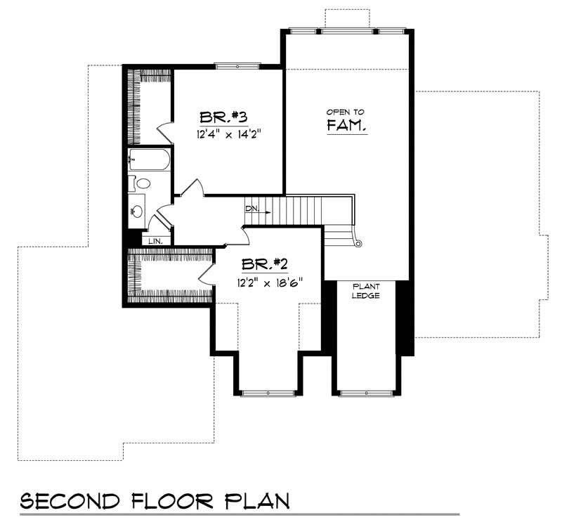Floor Plan Second Story of Country Plan #101-1540