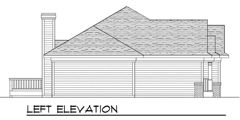 Home Plan Left Elevation of this 3-Bedroom,1461 Sq Ft Plan -101-1541