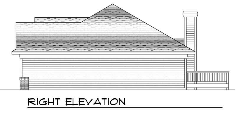 Home Plan Right Elevation of this 3-Bedroom,1461 Sq Ft Plan -101-1541