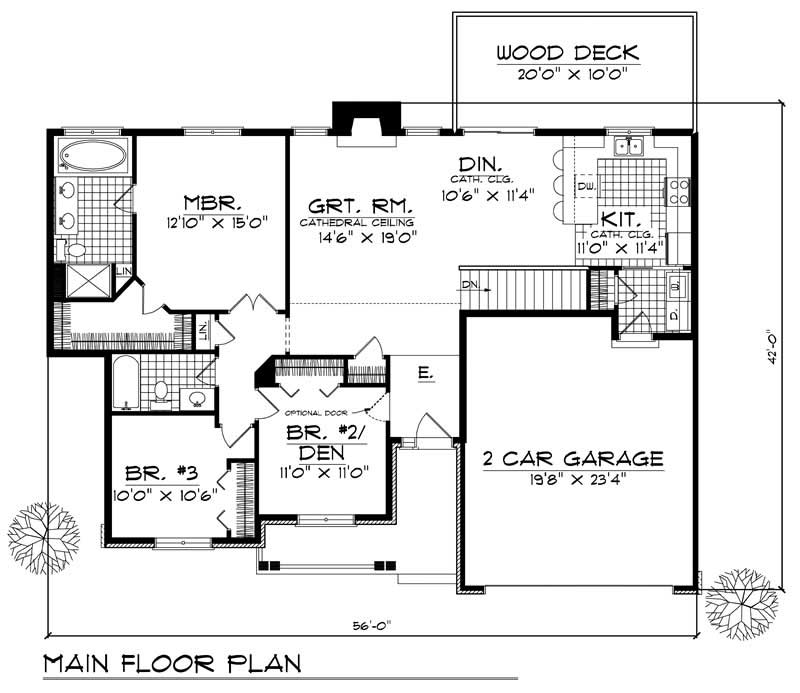 Floor Plan First Story of Country Plan #101-1541