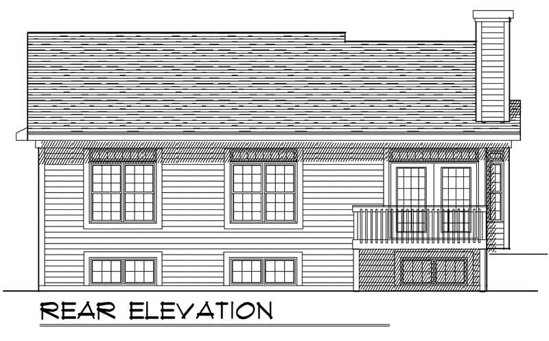 Home Plan Rear Elevation of this 2-Bedroom,1281 Sq Ft Plan -101-1546