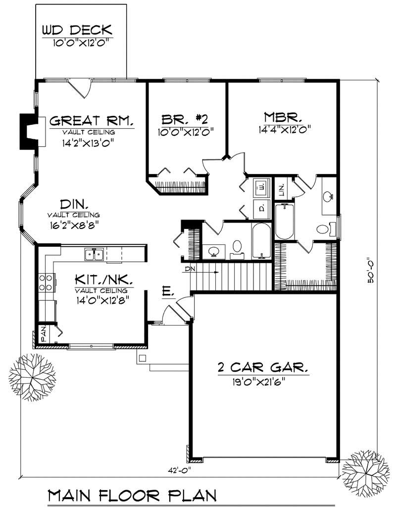 Floor Plan First Story of Ranch Plan #101-1546