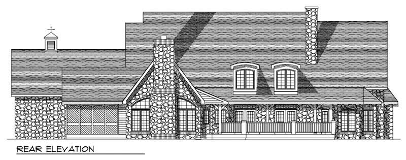 Home Plan Rear Elevation of this 3-Bedroom,4247 Sq Ft Plan -101-1547