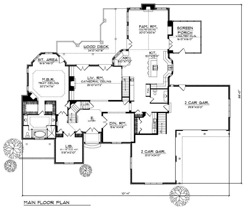 Floor Plan First Story of Country Plan #101-1547
