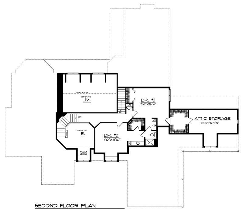 Floor Plan Second Story of Country Plan #101-1547