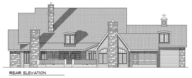 Home Plan Rear Elevation of this 3-Bedroom,3728 Sq Ft Plan -101-1548