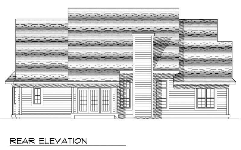 Home Plan Rear Elevation of this 3-Bedroom,1814 Sq Ft Plan -101-1549