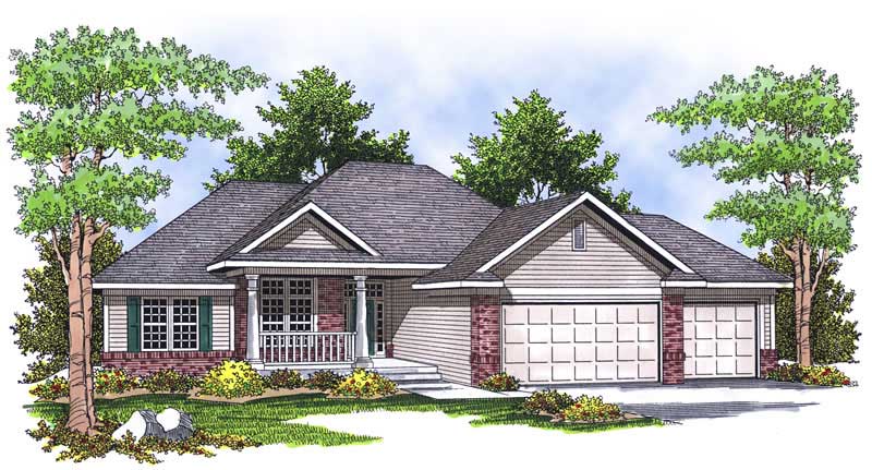 Front View of this 3-Bedroom, 1636 Sq Ft Plan - 101-1561