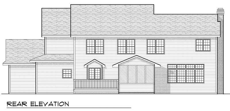 Home Plan Rear Elevation of this 4-Bedroom,2745 Sq Ft Plan -101-1563