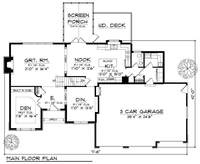 Floor Plan First Story of Traditional Plan #101-1563