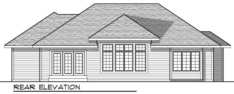 Home Plan Rear Elevation of this 3-Bedroom,1844 Sq Ft Plan -101-1566