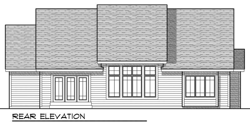 Home Plan Rear Elevation of this 3-Bedroom,1844 Sq Ft Plan -101-1567