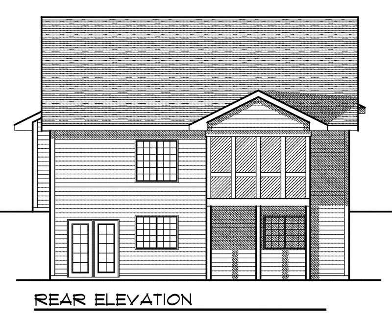 Home Plan Rear Elevation of this 3-Bedroom,1918 Sq Ft Plan -101-1568