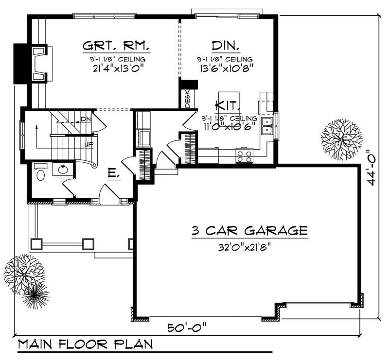 Floor Plan First Story of Country Plan #101-1570