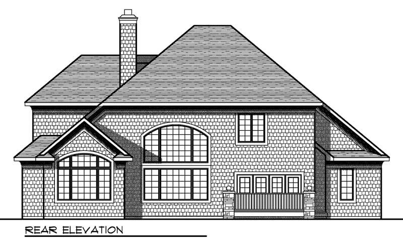 Home Plan Rear Elevation of this 4-Bedroom,3256 Sq Ft Plan -101-1573