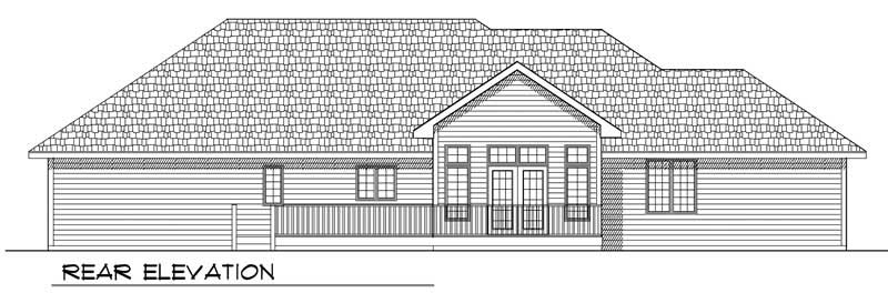 Home Plan Rear Elevation of this 3-Bedroom,1843 Sq Ft Plan -101-1575