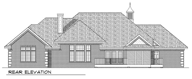 Home Plan Rear Elevation of this 3-Bedroom,2213 Sq Ft Plan -101-1592