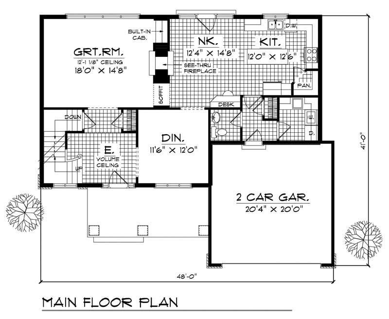 Floor Plan First Story of Country Plan #101-1598