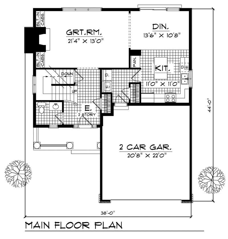 Floor Plan First Story of Country Plan #101-1599