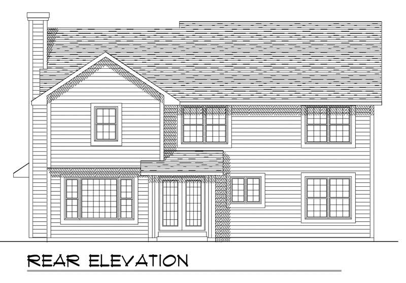 Home Plan Rear Elevation of this 4-Bedroom,1937 Sq Ft Plan -101-1600