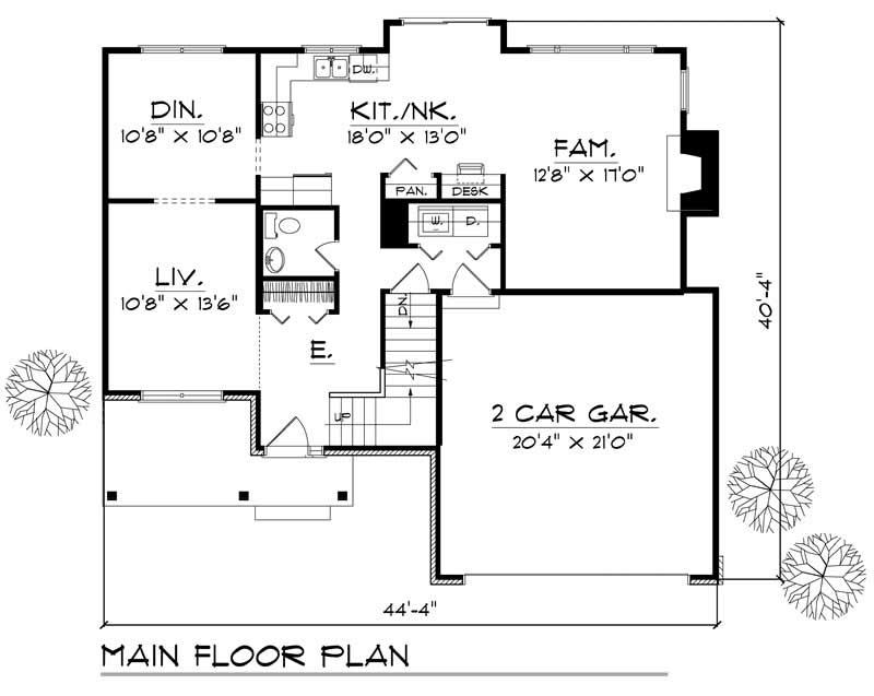 Floor Plan First Story of Country Plan #101-1600
