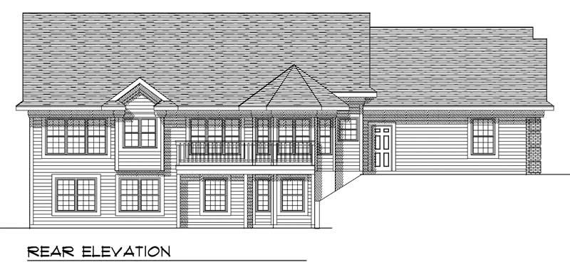 Home Plan Rear Elevation of this 4-Bedroom,2590 Sq Ft Plan -101-1601