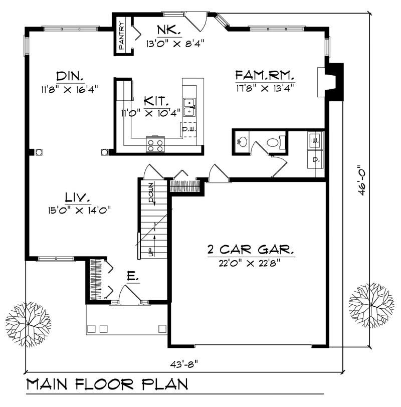 Floor Plan First Story of Country Plan #101-1602