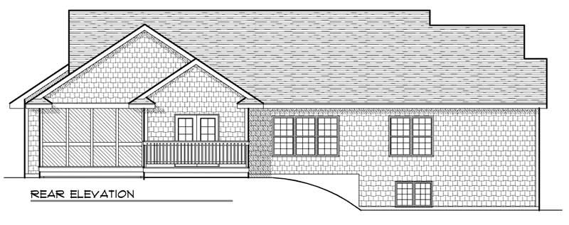 Home Plan Rear Elevation of this 3-Bedroom,1922 Sq Ft Plan -101-1610