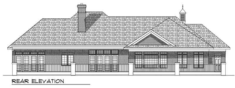 Home Plan Rear Elevation of this 2-Bedroom,2518 Sq Ft Plan -101-1611