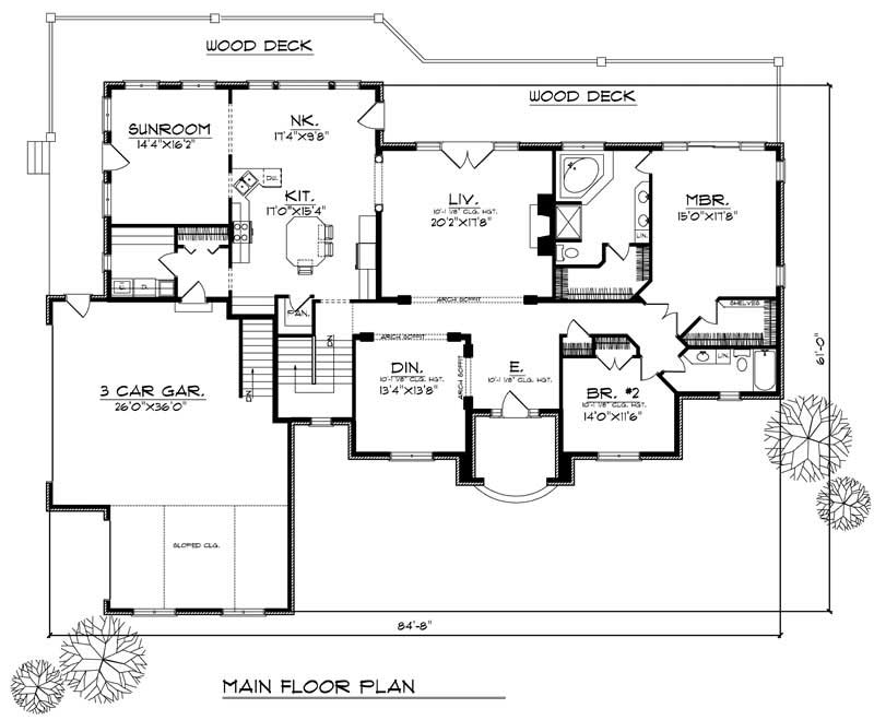 Floor Plan First Story of European Plan #101-1611